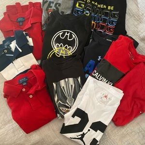 Huge lot of 11 Boys Medium Shirts, 8-10, Ralph Lauren,Under Armour, Calvin Klein